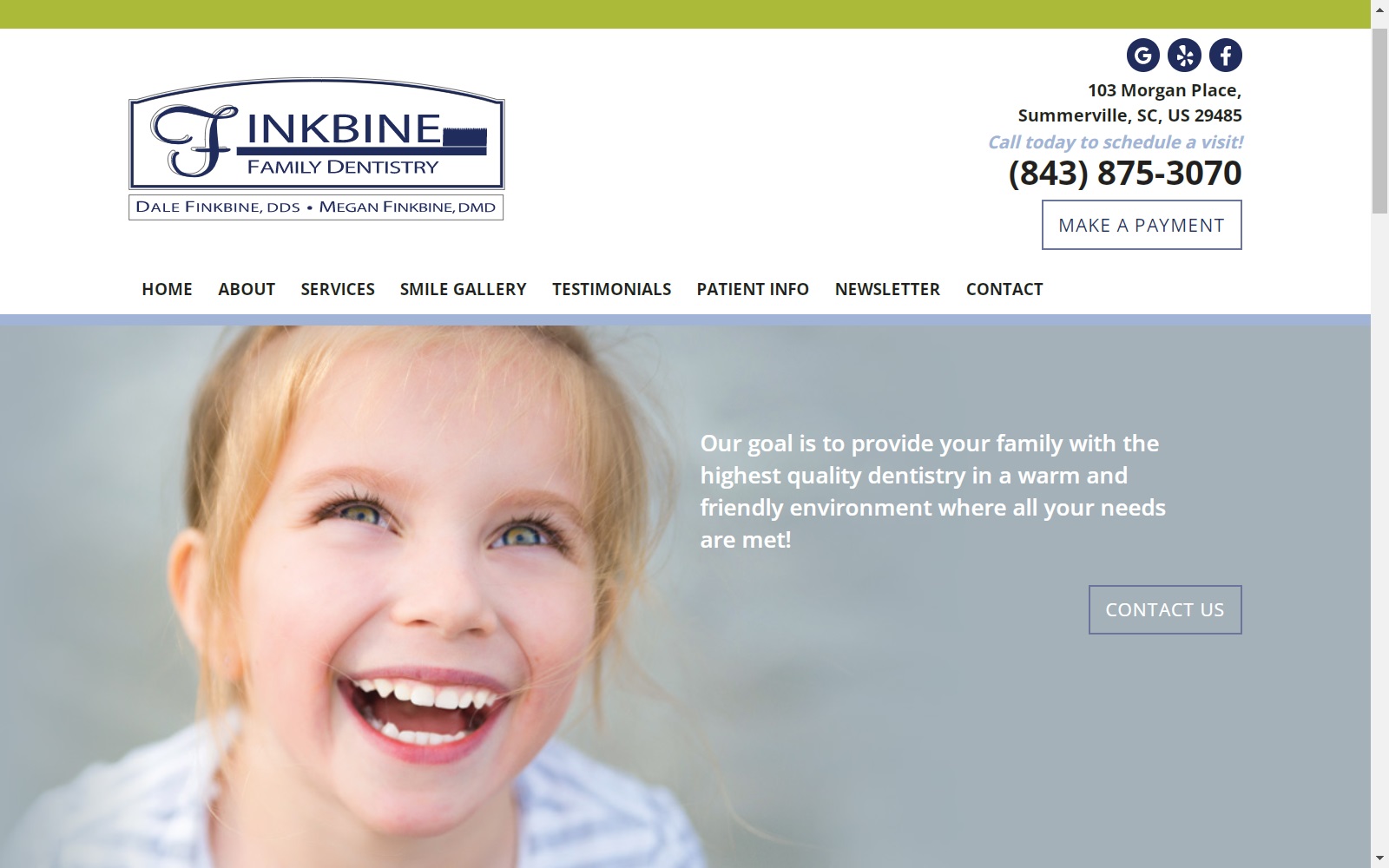 finkbinefamilydental.com screenshot