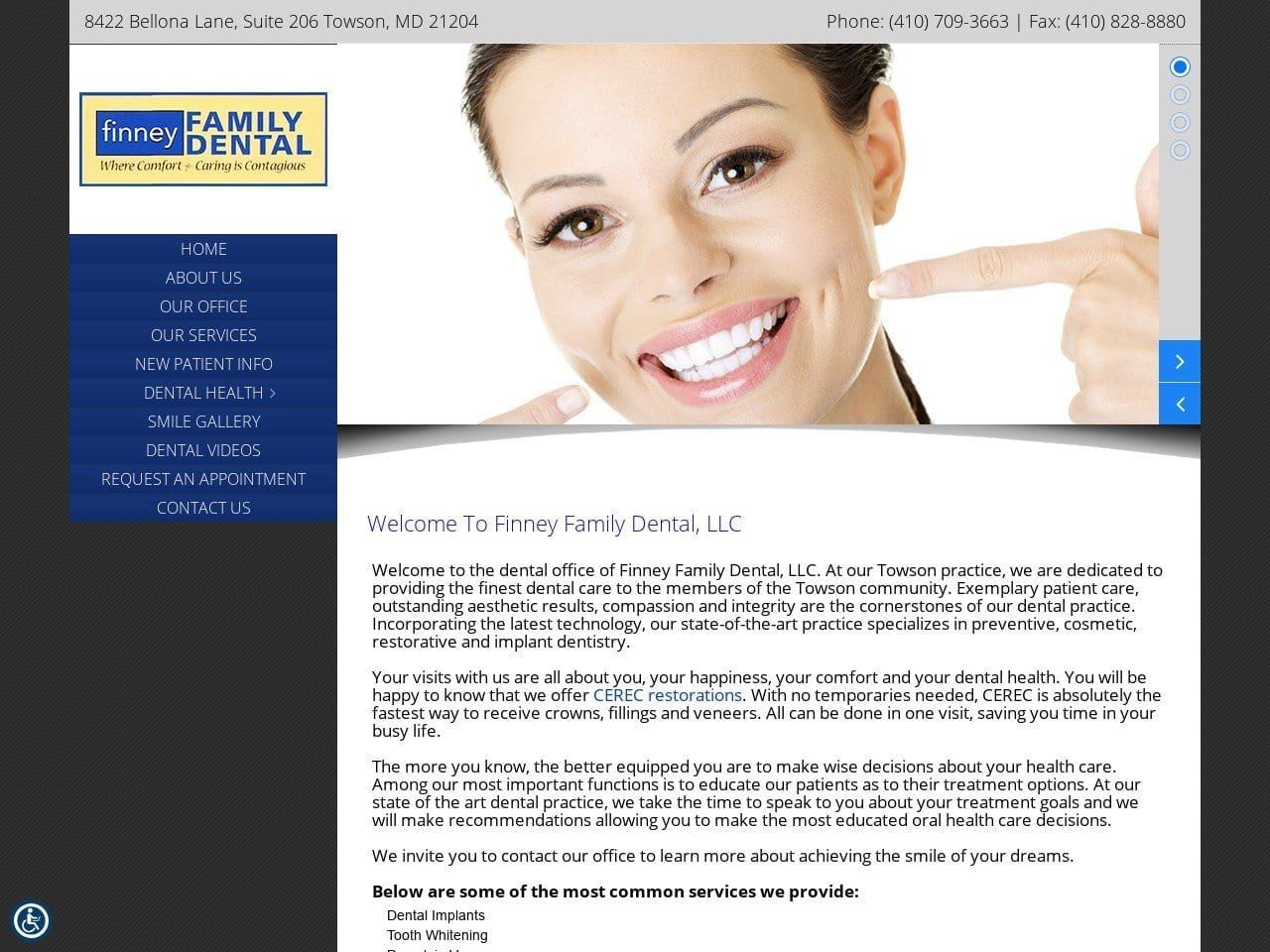 Finney Family Dental LLC James P Finney DDS Website Screenshot from finneyfamilydental.com