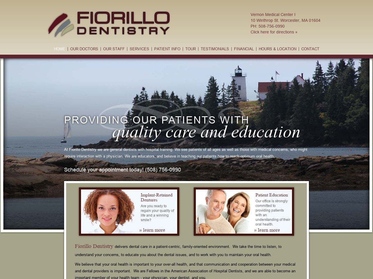 Fiorillo Dentist Website Screenshot from fiorillodentistry.com