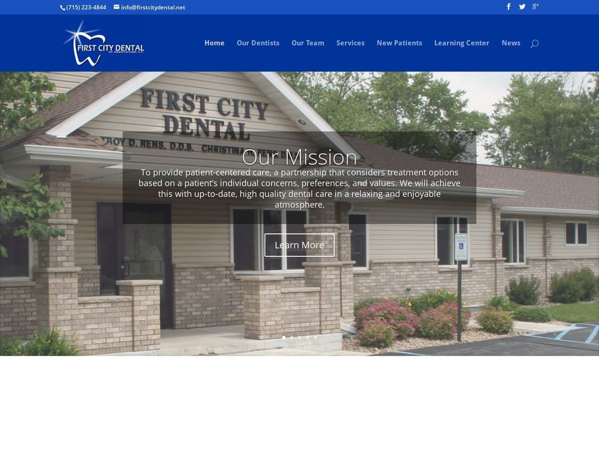 First City Dental Website Screenshot from firstcitydental.net