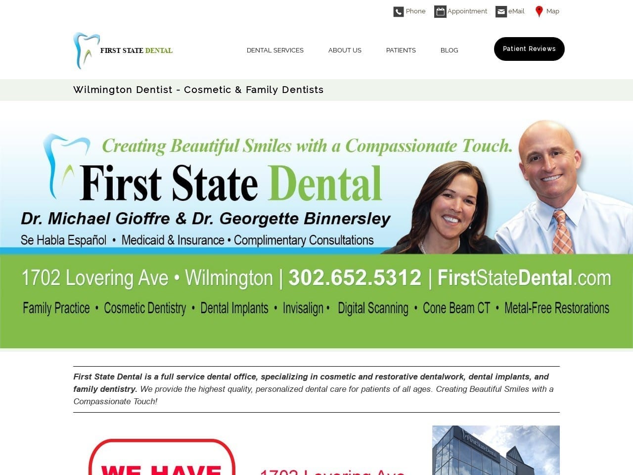 First State Dental PA Gioffre D Michael DDS Website Screenshot from firststatedental.com