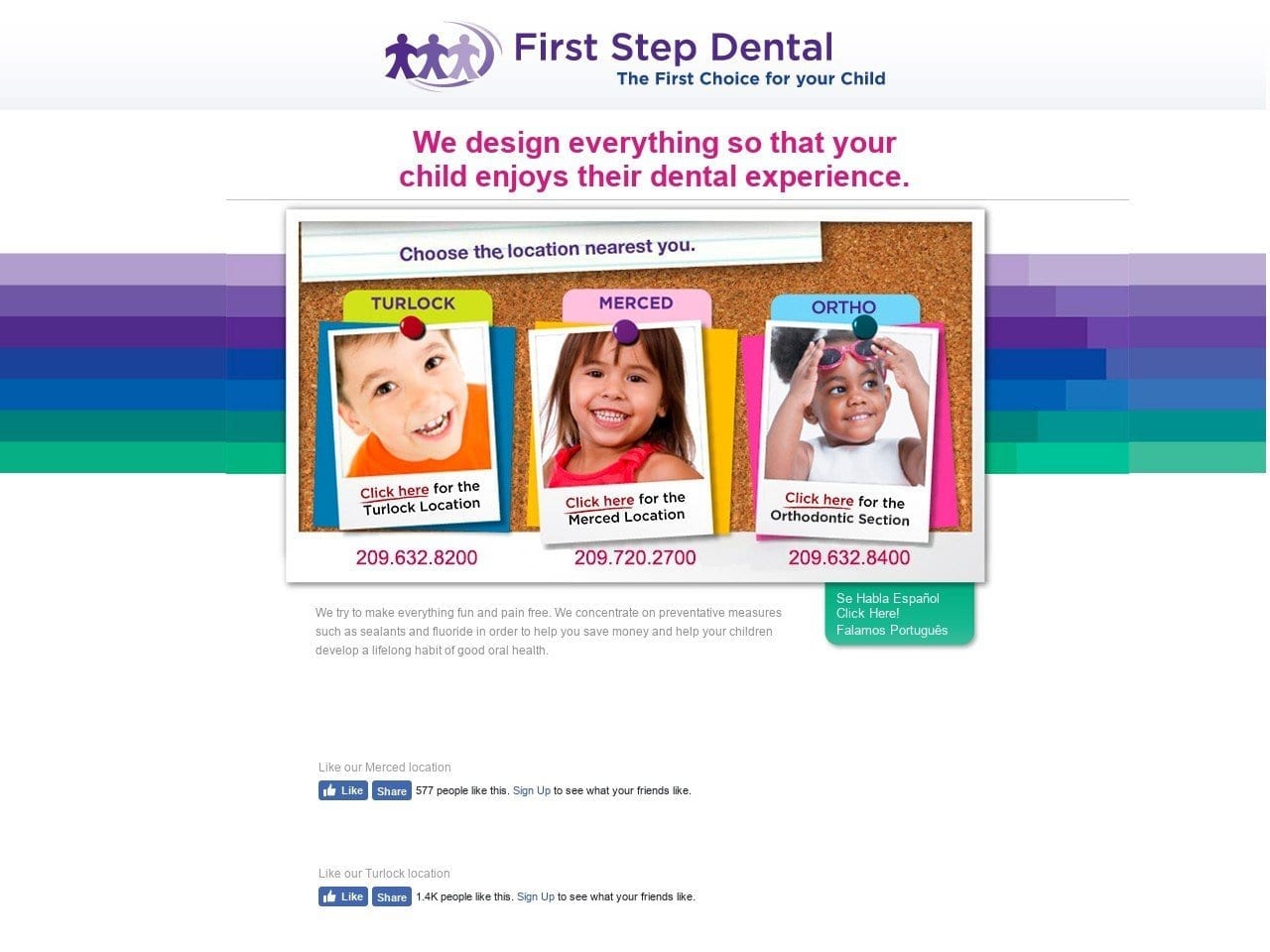 First Step Dental Turlock Website Screenshot from firststep-dental.com