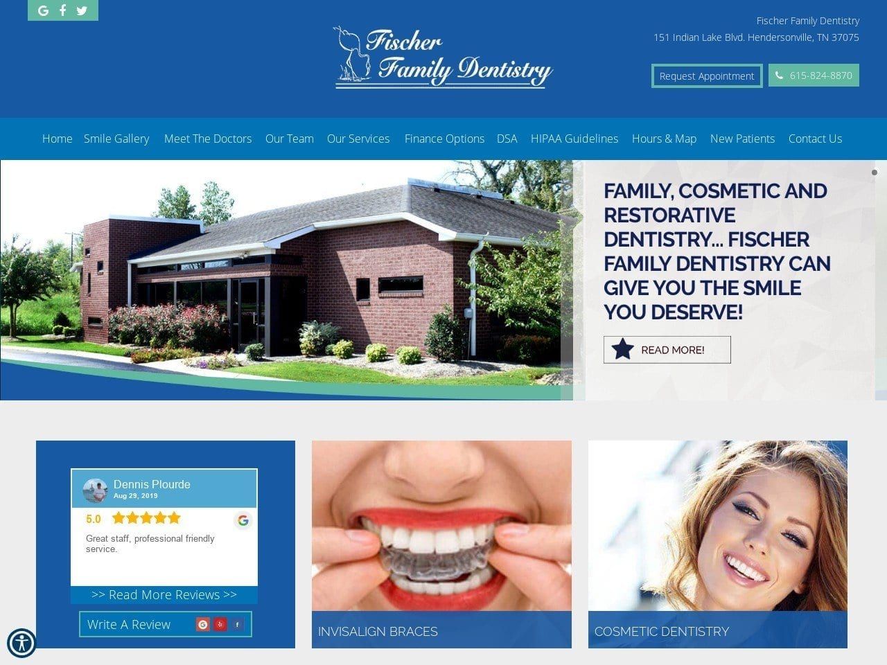 Fischer Family Dentistry Website Screenshot from fischerfamilydentistry.com