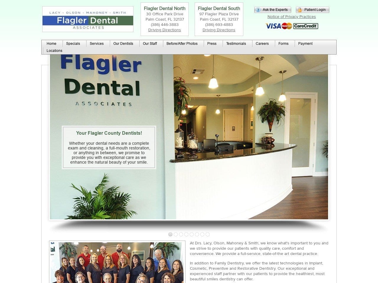 Flagler Dental Associates Website Screenshot from flaglerdentalassociates.com