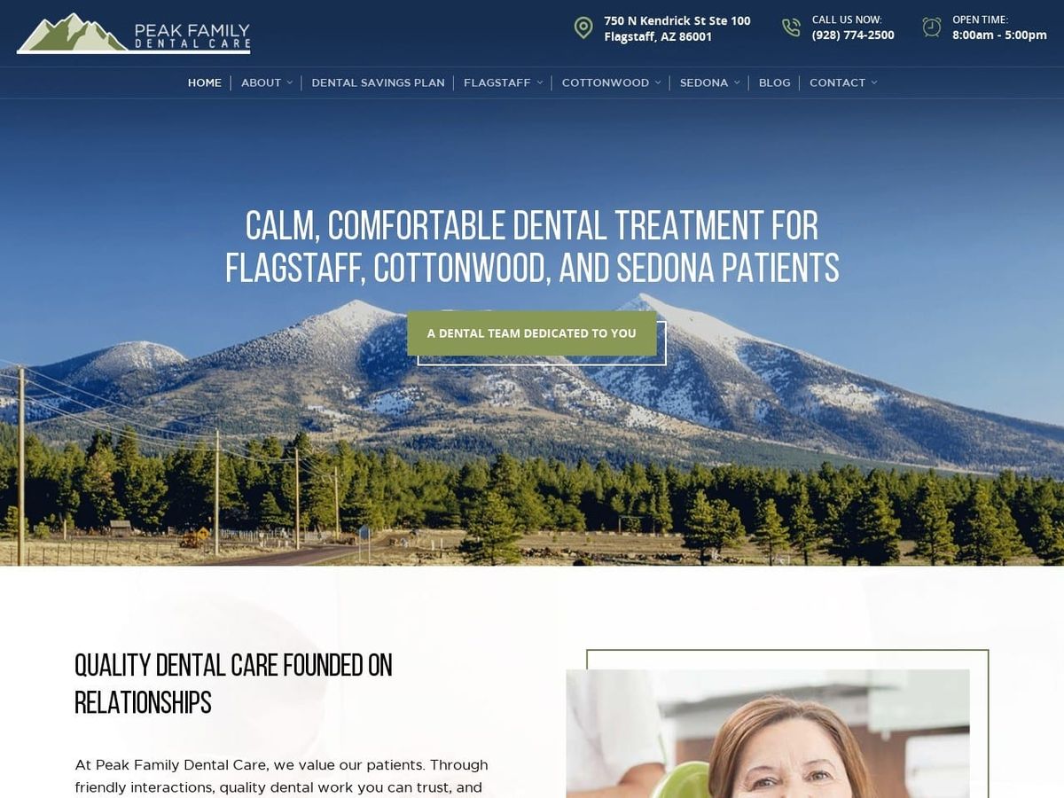 Flagstaff Dentistry Website Screenshot from flagstaffdentistry.com