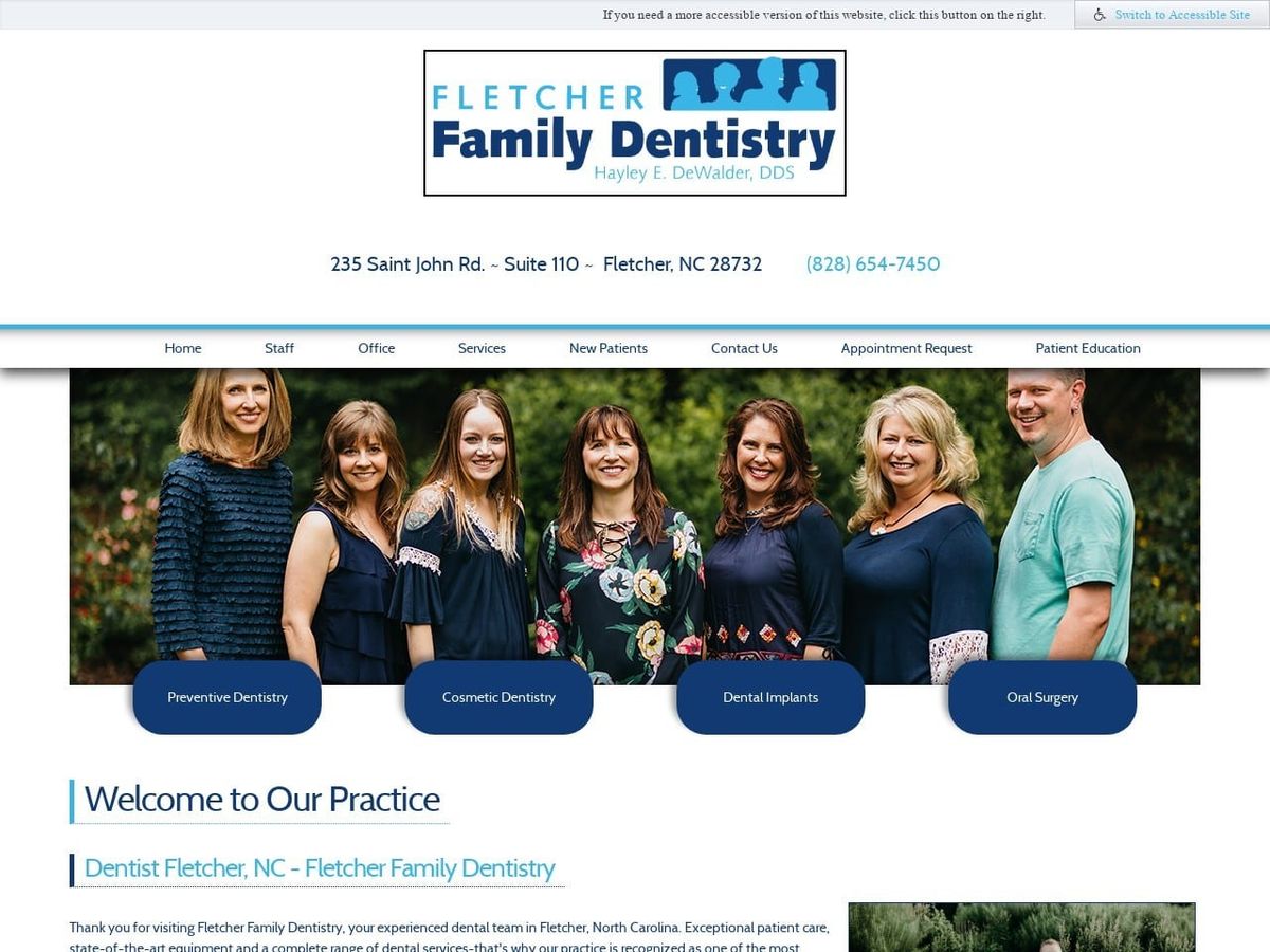 Fletcher Family Dentist Website Screenshot from fletcherfamilydentistry.com