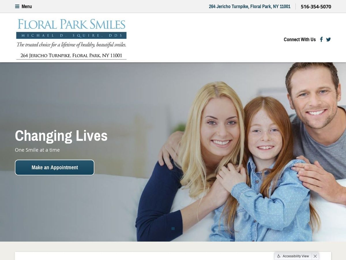 Dr. Michael Squire Floral Park Smiles Website Screenshot from floralparksmiles.com