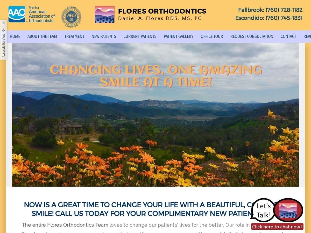 Daniel A Flores DDS Website Screenshot from floresortho.com