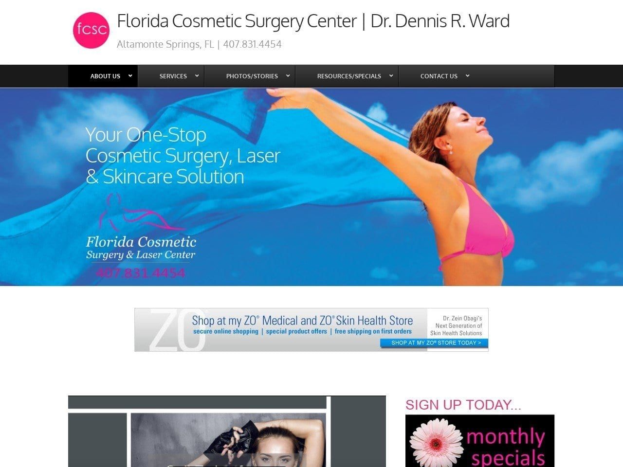 Altamonte Springs Cosmetic Center Website Screenshot from floridacosmeticsurgerycenter.com