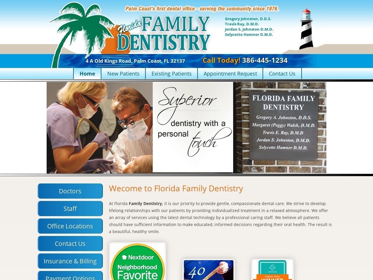 Florida Family Dentist Website Screenshot from floridafamilydentistry.com