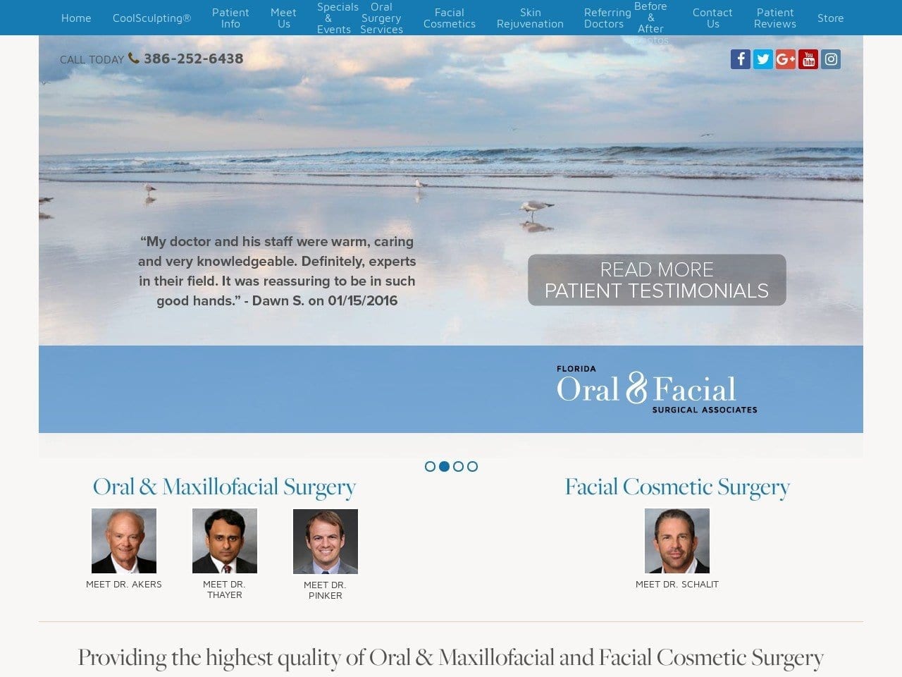 Florida Oral & Facial Surgical Schalit C J DDS Website Screenshot from floridaoralfacial.com