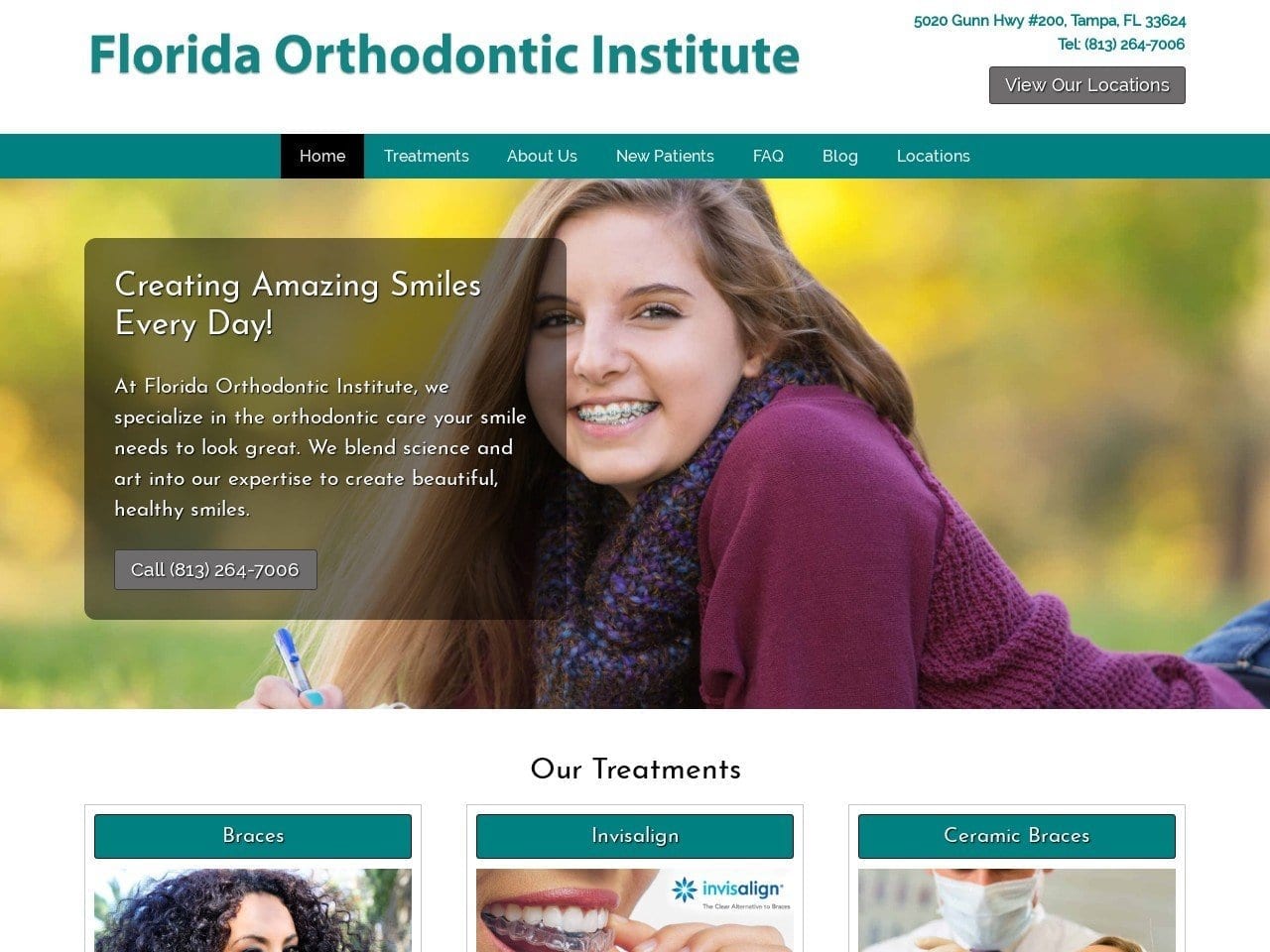 Florida Orthodontic Institute Website Screenshot from floridaorthodontic.com