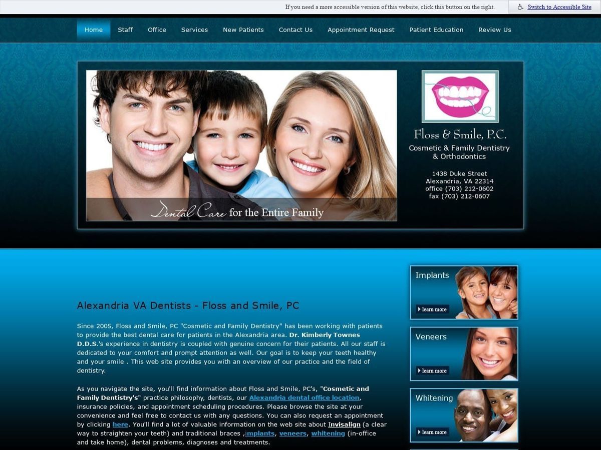 Floss and Smile PC Website Screenshot from flossandsmile.com