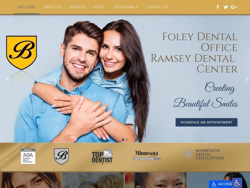 Foley Dental Office Website Screenshot from foleyandramseydental.com