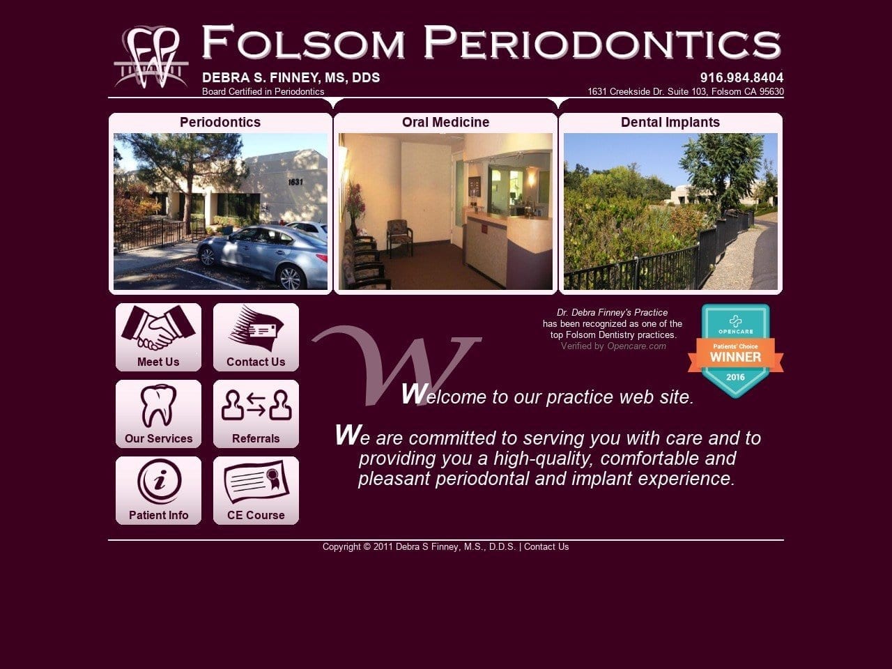 Debra S Finney MS DDS dba Folsom Periodontics Website Screenshot from folsomperio.com