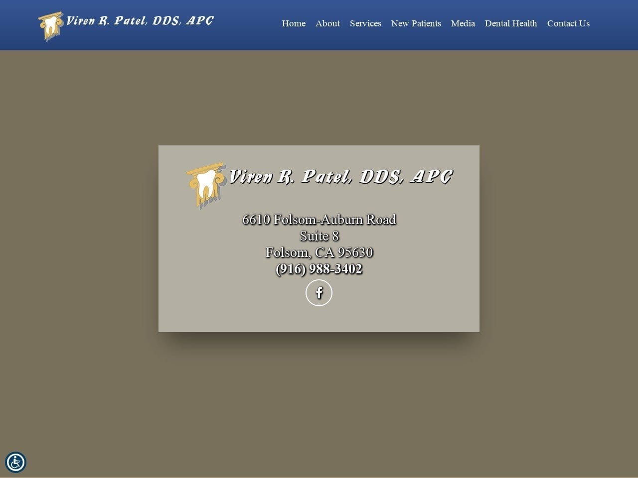 Patel Virenchandr DDS Website Screenshot from folsomsmiledesign.com