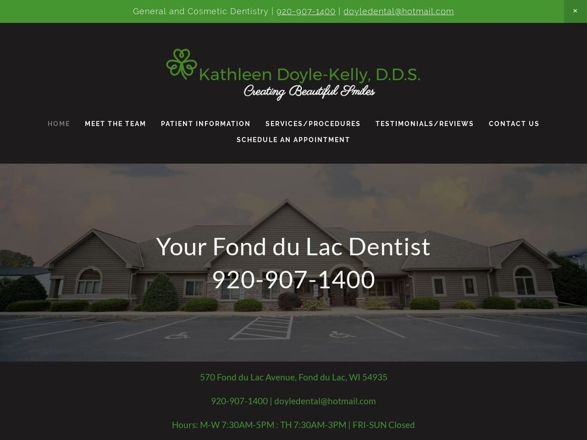 Doyle Dentist Website Screenshot from fonddulacsmiles.com