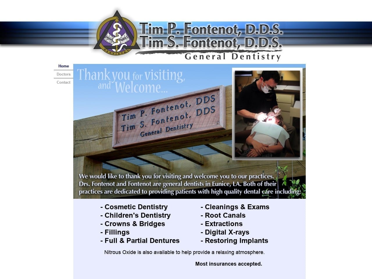 Tim S. Fontenot DDS LLC Website Screenshot from fontenotdds.com