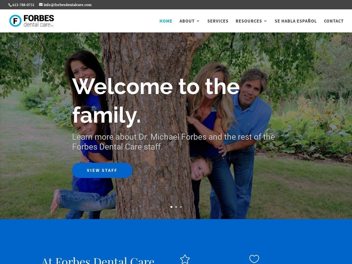 Forbes Dental Care Website Screenshot from forbesdentalcare.com