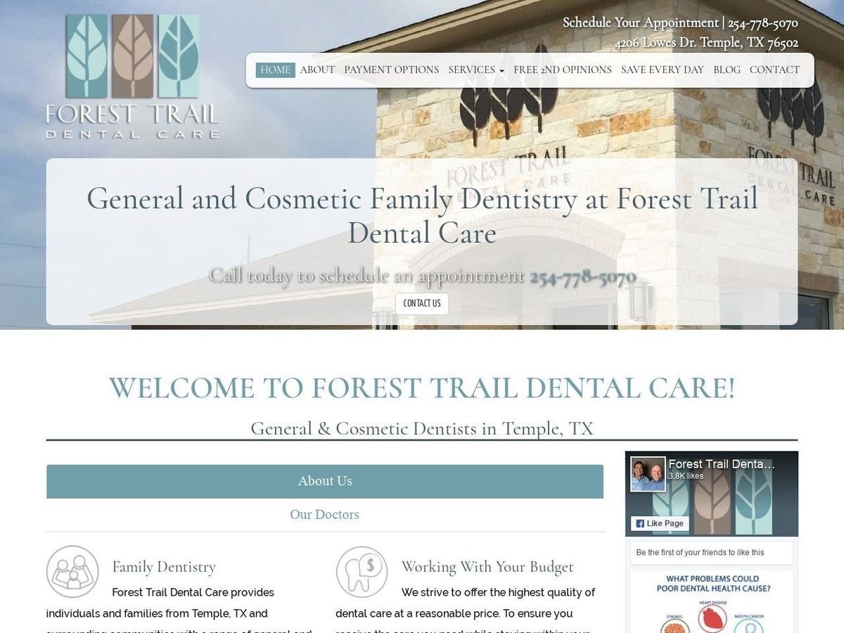 Forest Trail Dental Care Website Screenshot from foresttraildental.com