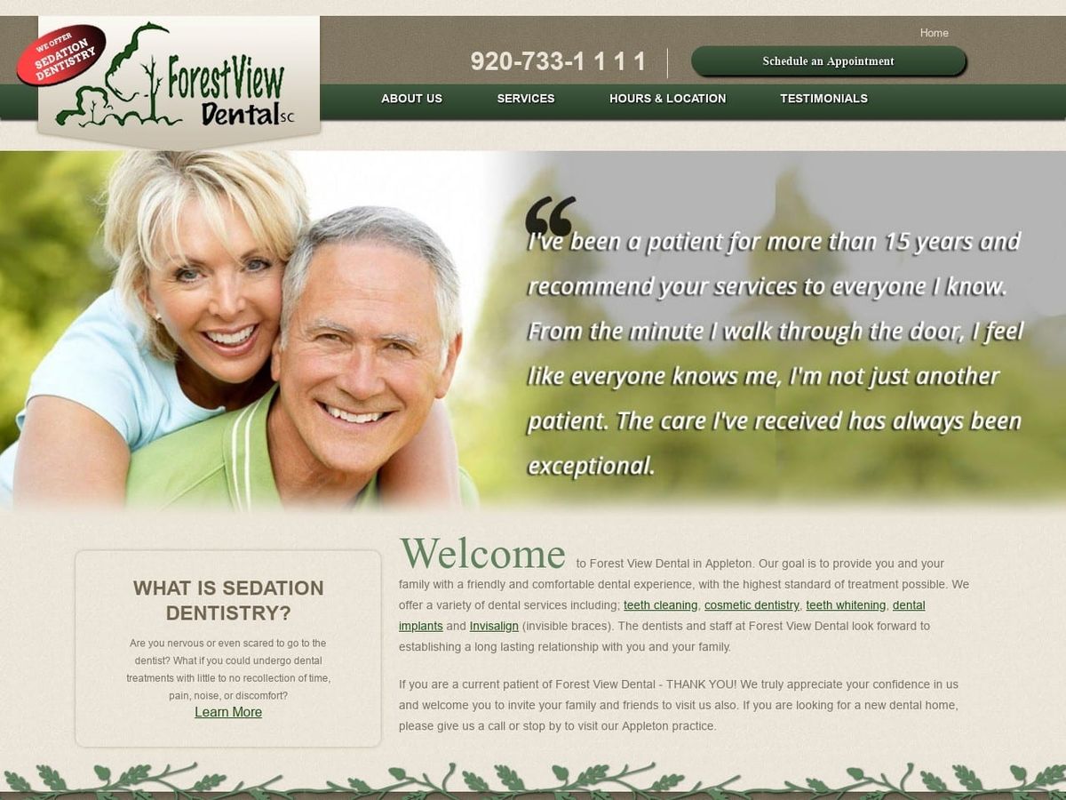 Forest View Dental Website Screenshot from forestviewdental.com