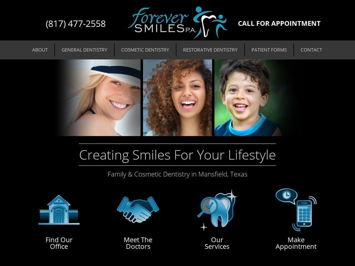 Forever Smiles Dental Website Screenshot from foreversmilesdental.com