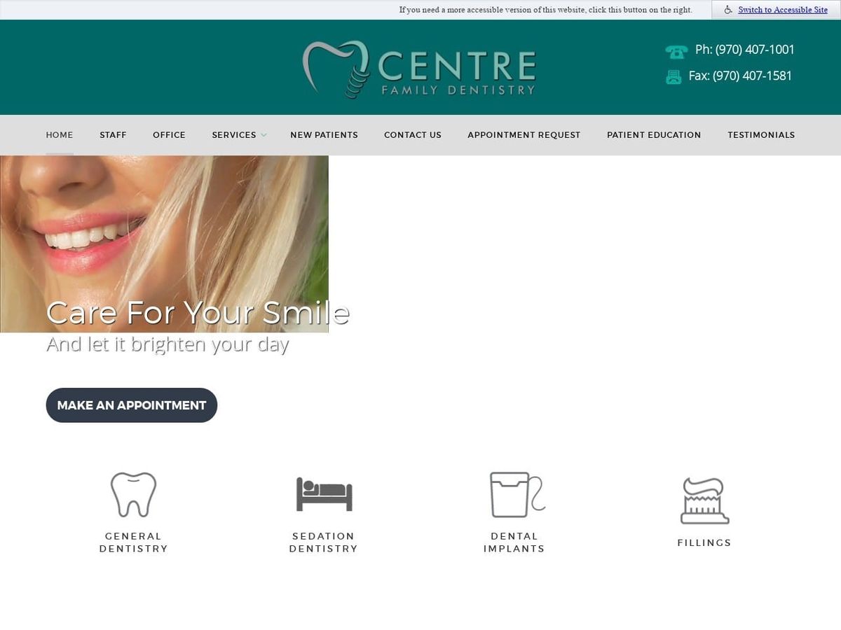 Dr. Roger Northen DDS P.C Website Screenshot from fortcollinsdentist.com