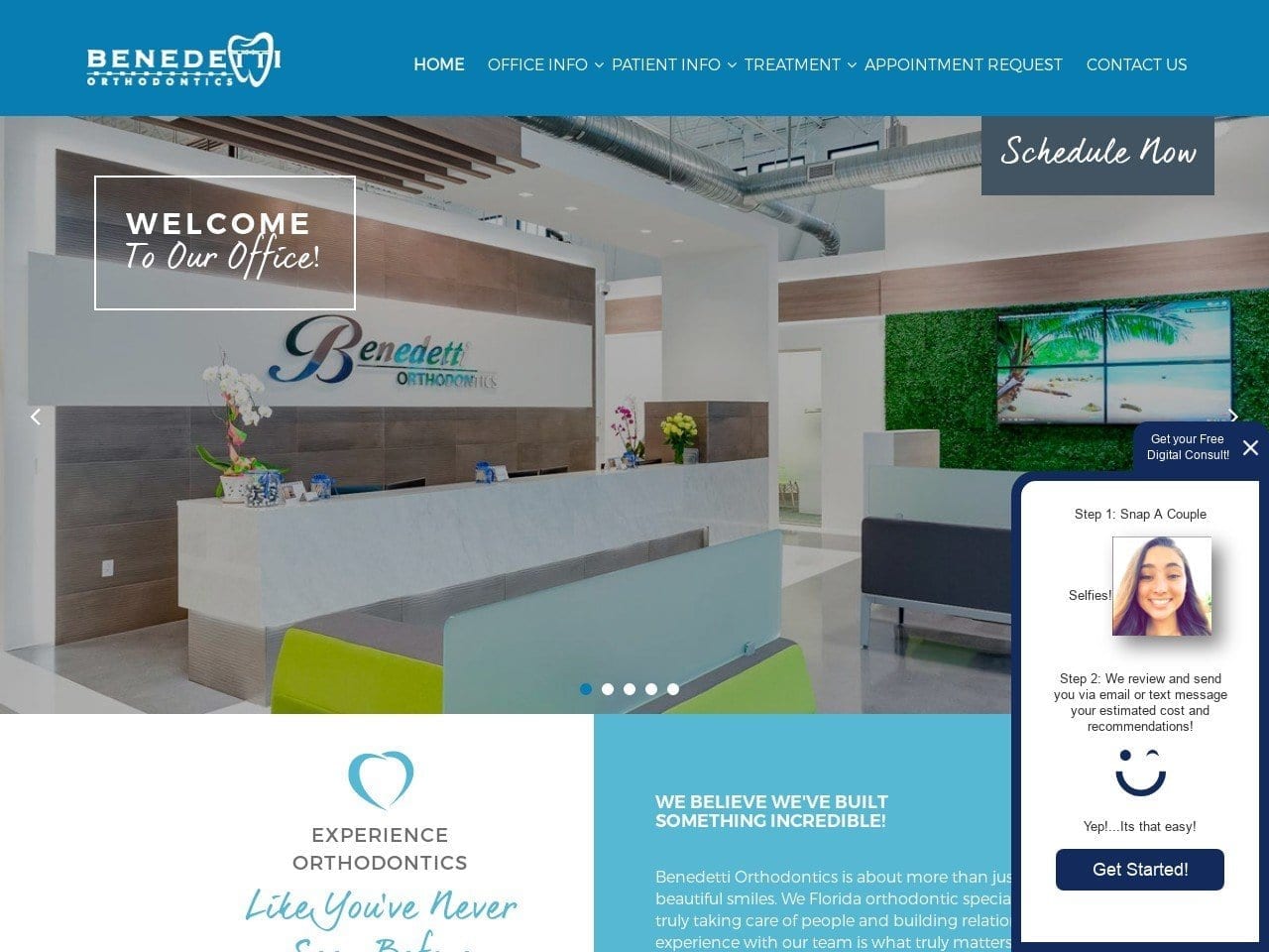 Benedetti Orthodontics Website Screenshot from fortlauderdaleortho.com