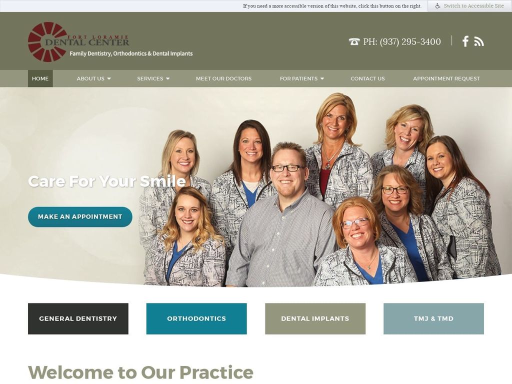 Fort Loramie Dental Center Website Screenshot from fortloramiedentalcenter.com