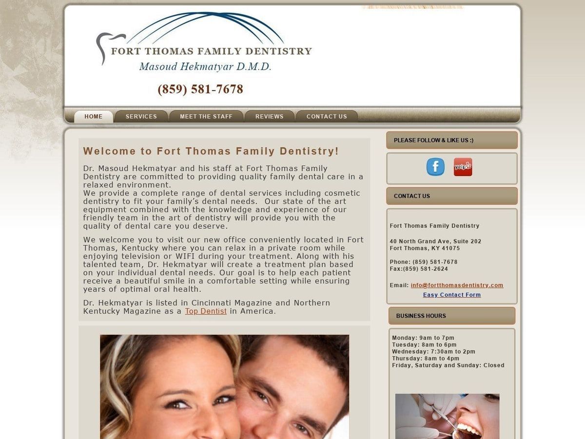 Fort Thomas Family Dentistry Website Screenshot from fortthomasdentistry.com