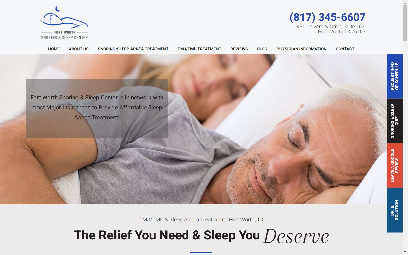 fortworthsnoringandsleepcenter.com screenshot