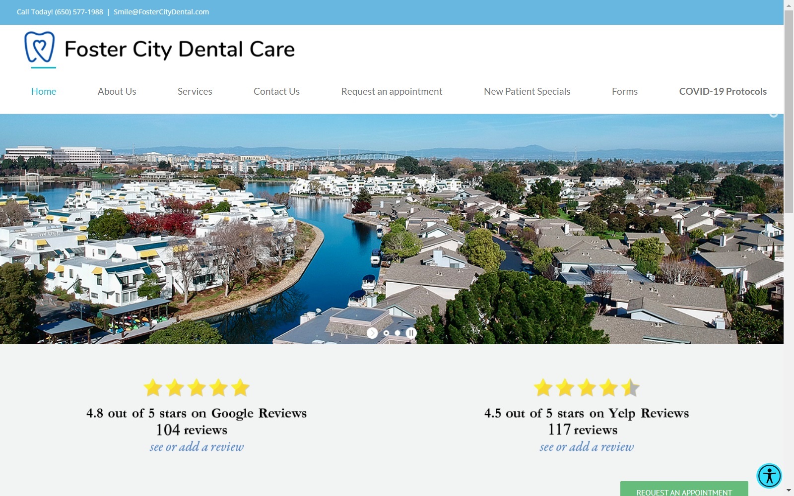 fostercitydental.com screenshot