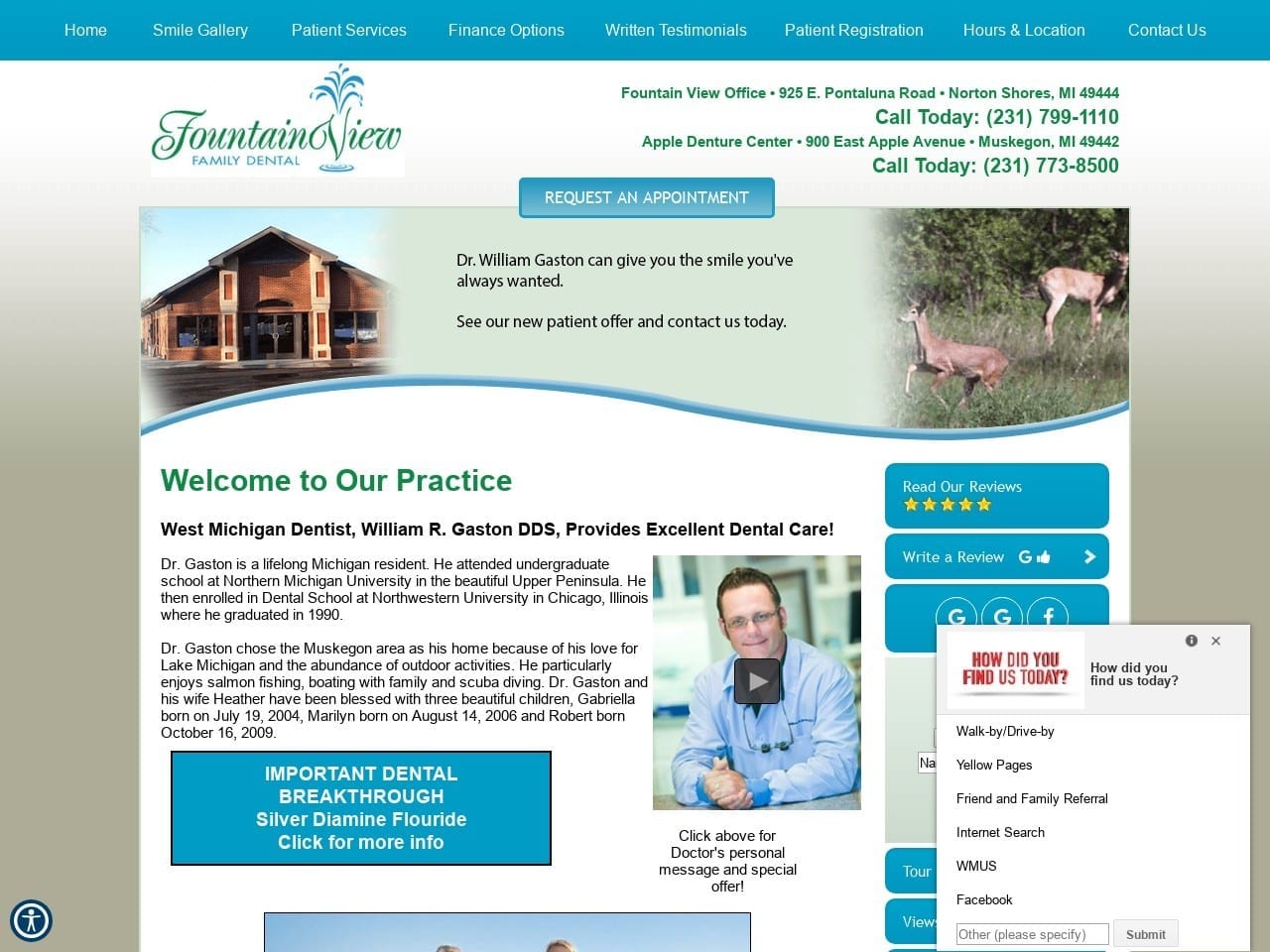 William R. Gaston DDS Website Screenshot from fountainviewfamilydental.com