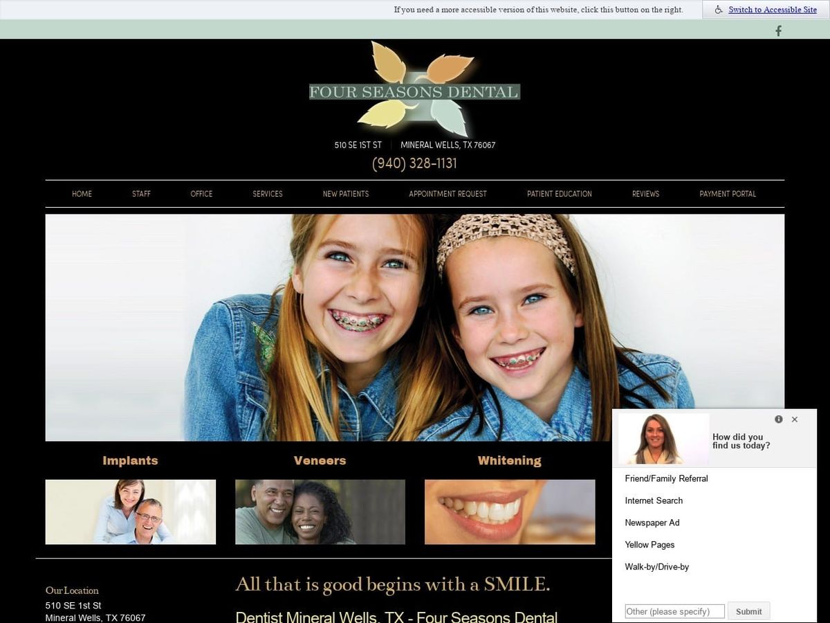 Four Seasons Dental Website Screenshot from fourseasonssmiles.com