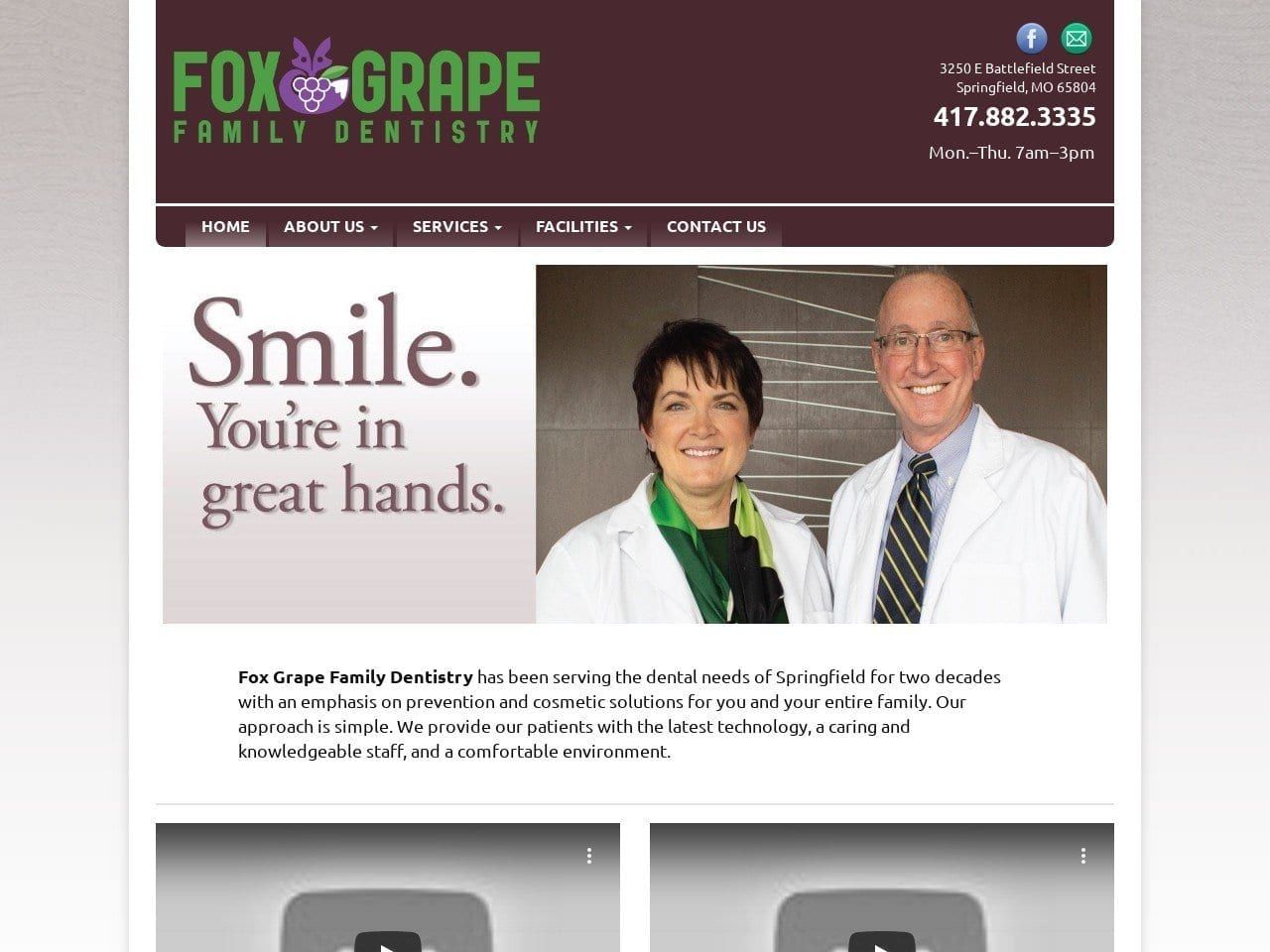 Fox Grape Family Dentistry Website Screenshot from foxgrapefamilydentistry.com