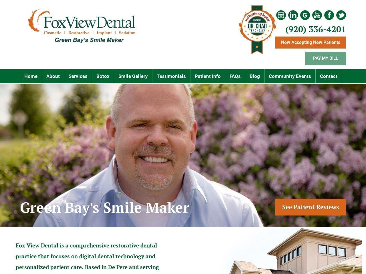 Fox View Dental Website Screenshot from foxviewdental.com
