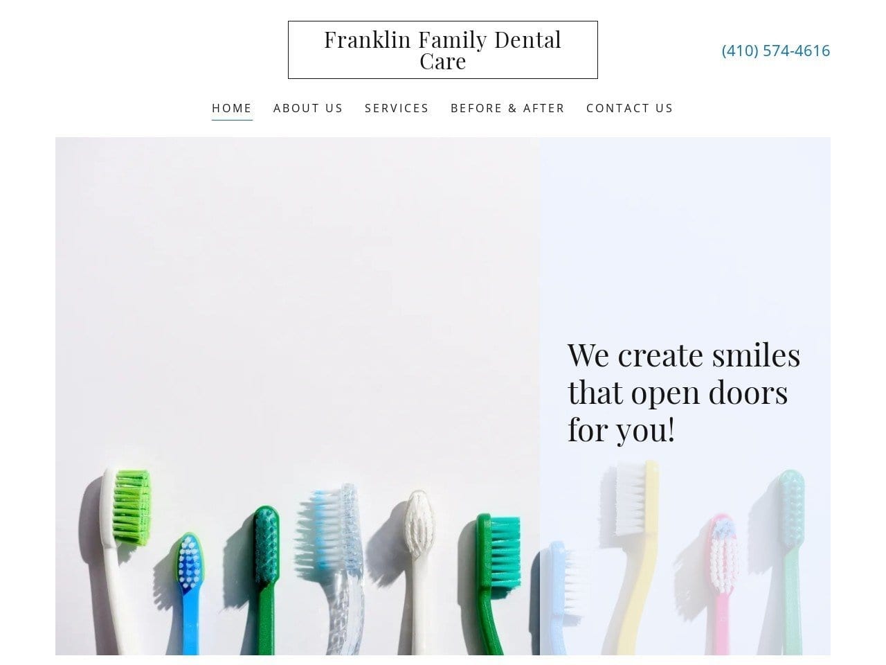 Franklin Family Dental Care Website Screenshot from franklinfamilydentalcare.com