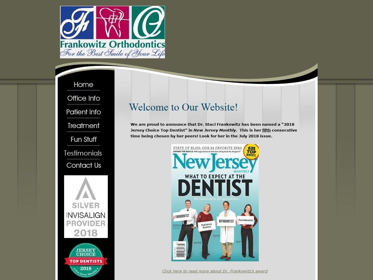 Frankowitz Orthodontics Website Screenshot from frankowitzorthodontics.com