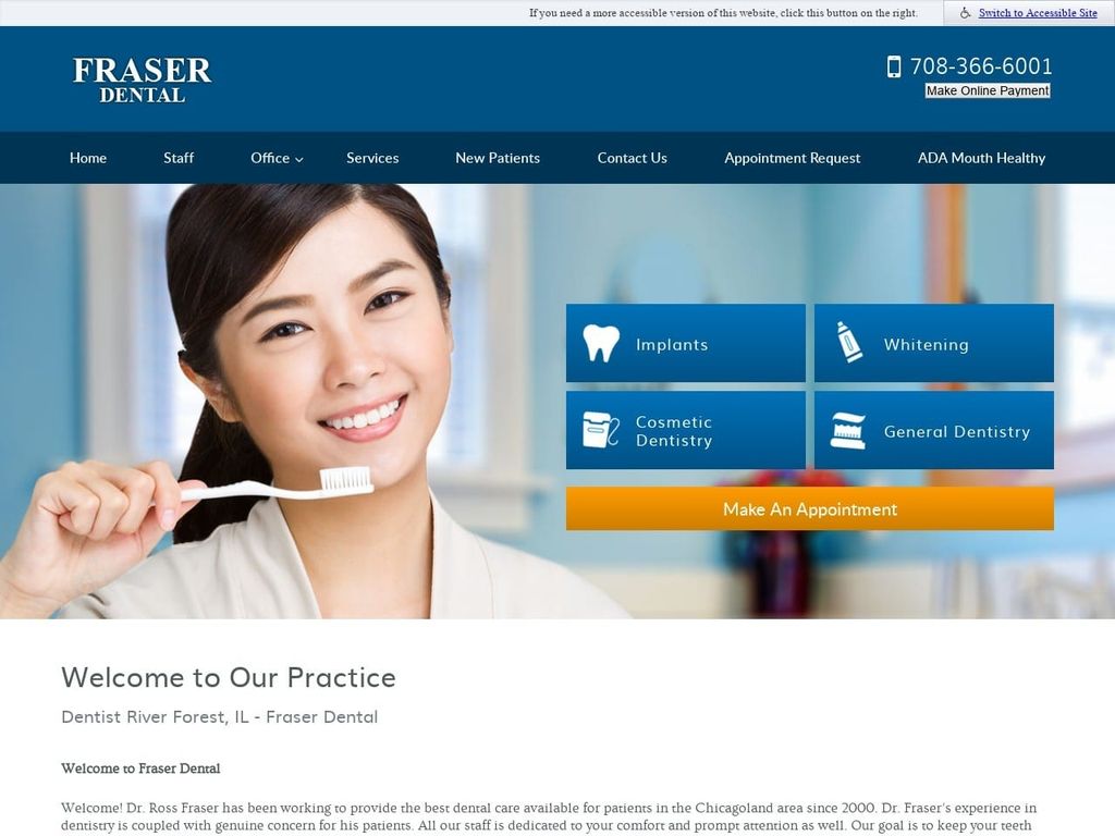 Fraser Dental Website Screenshot from fraserdental.com