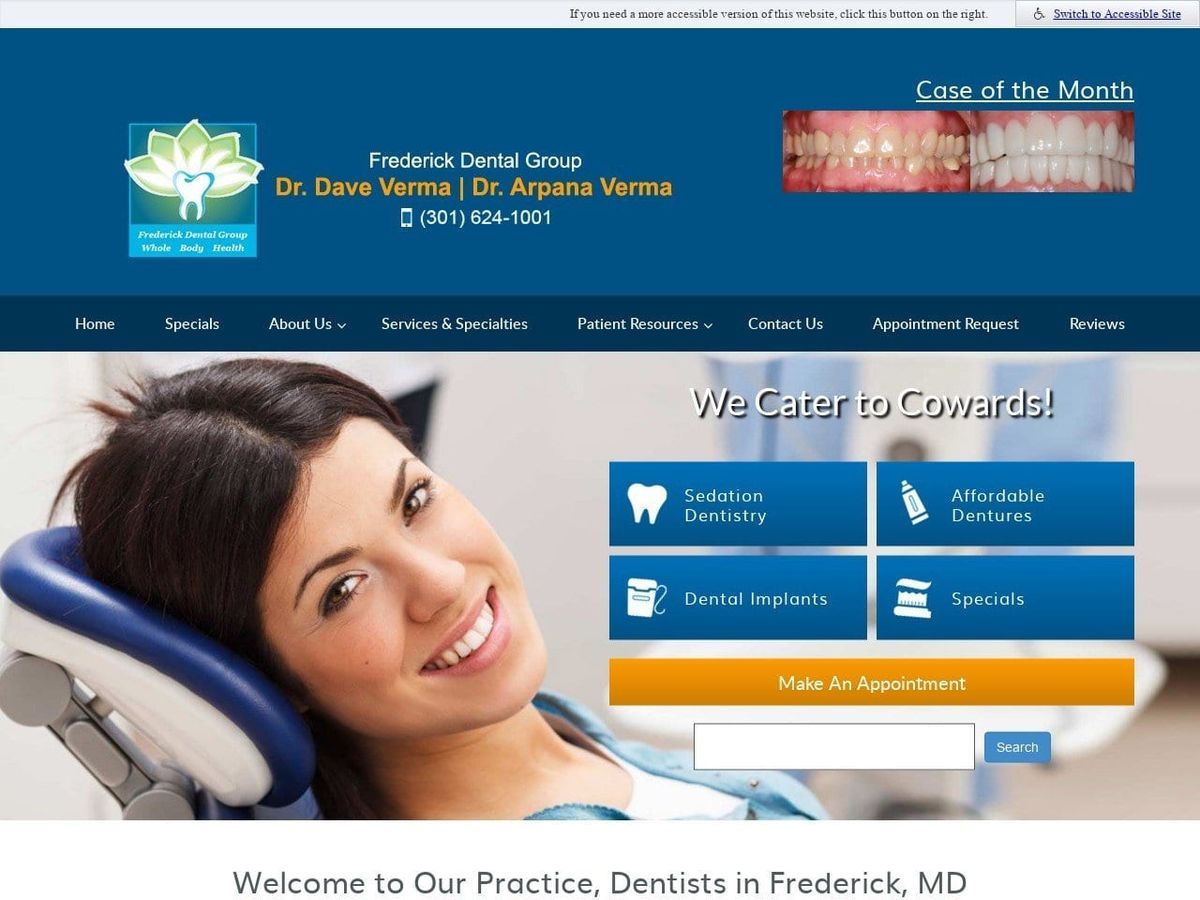 Frederick Dental Group Website Screenshot from frederickdentalgroup.com