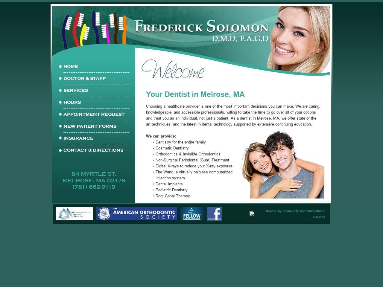 Dr. Frederick Solomon DMD Website Screenshot from fredsolomondmd.com