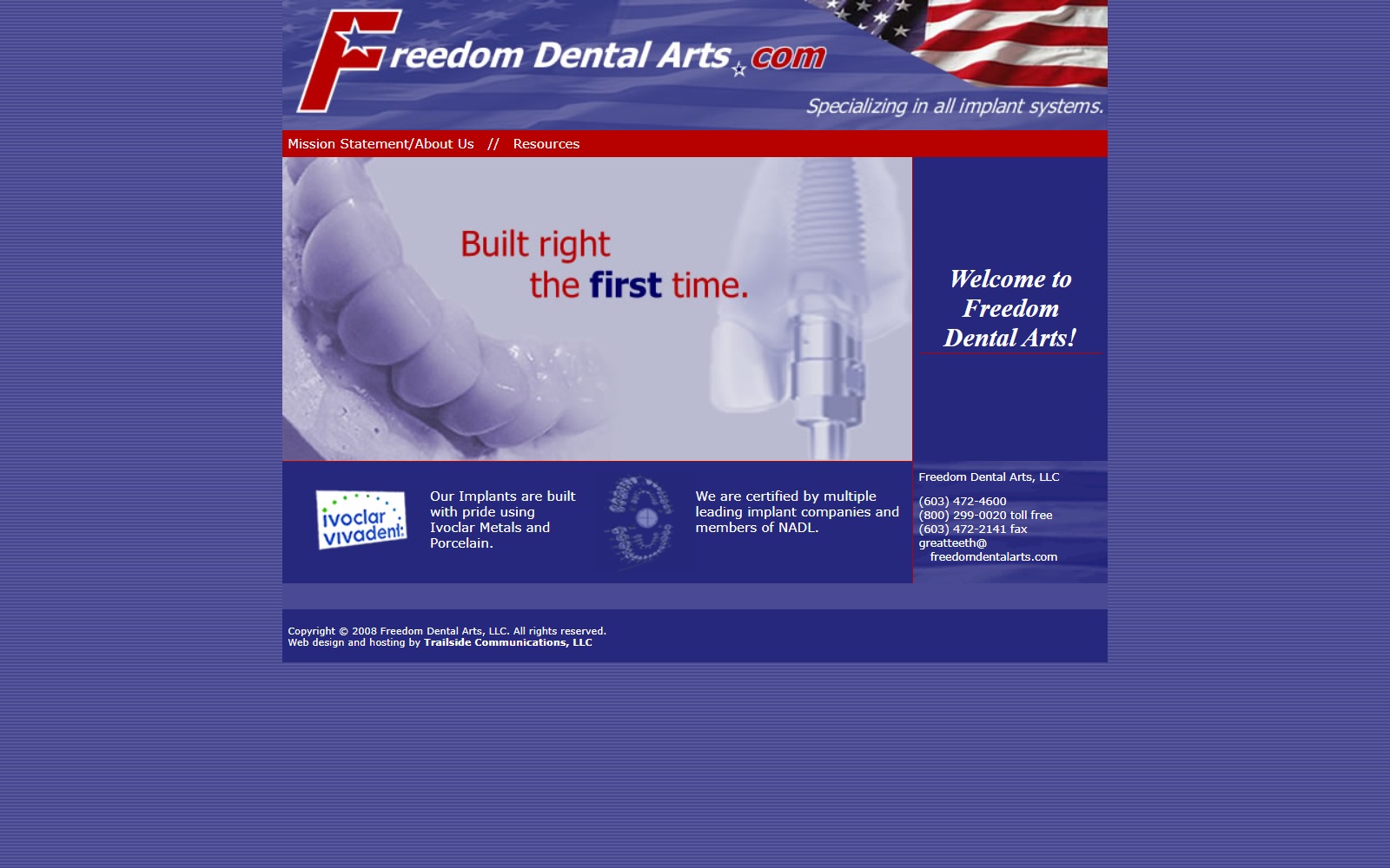 freedomdentalarts.com screenshot