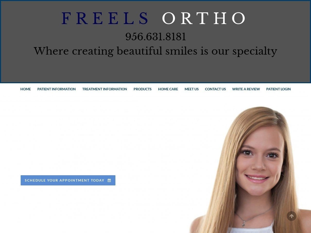 Freels Orthodontics Website Screenshot from freelsorthodontics.com