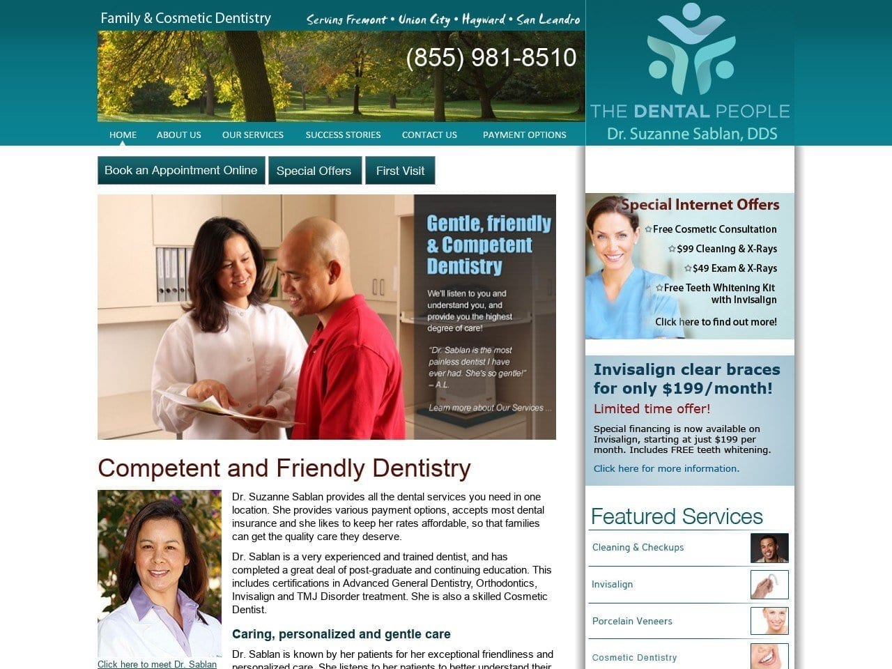 Dr. Suzanne C. Sablan DDS Website Screenshot from fremont-dentistry.com