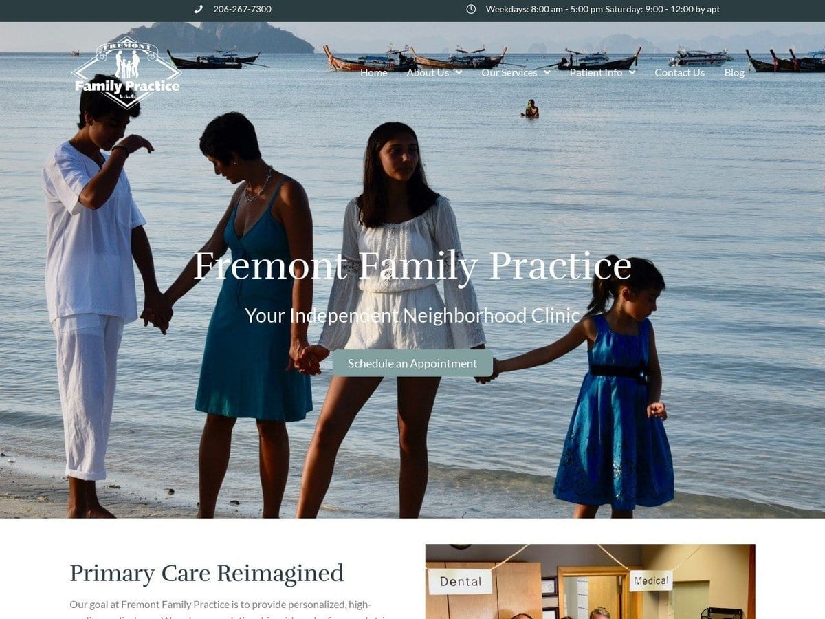 Fremont Family Medical Website Screenshot from fremontmedicaldental.com