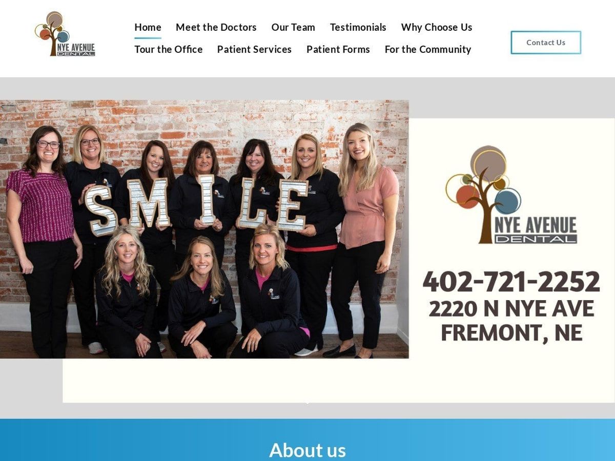 Saeger Dentist Website Screenshot from fremontnedentist.com