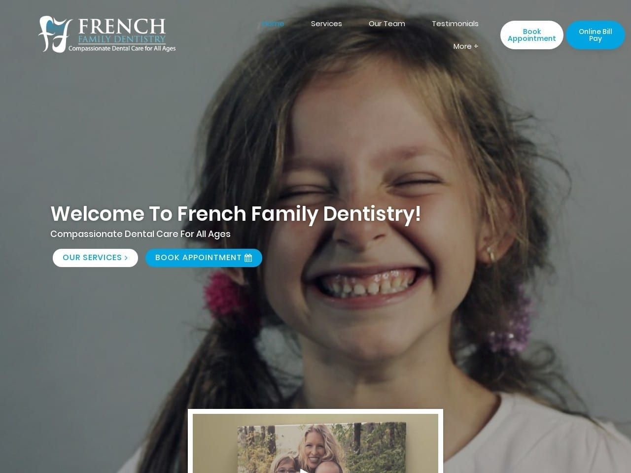 French Family Dentist Website Screenshot from frenchfamilydentistry.com