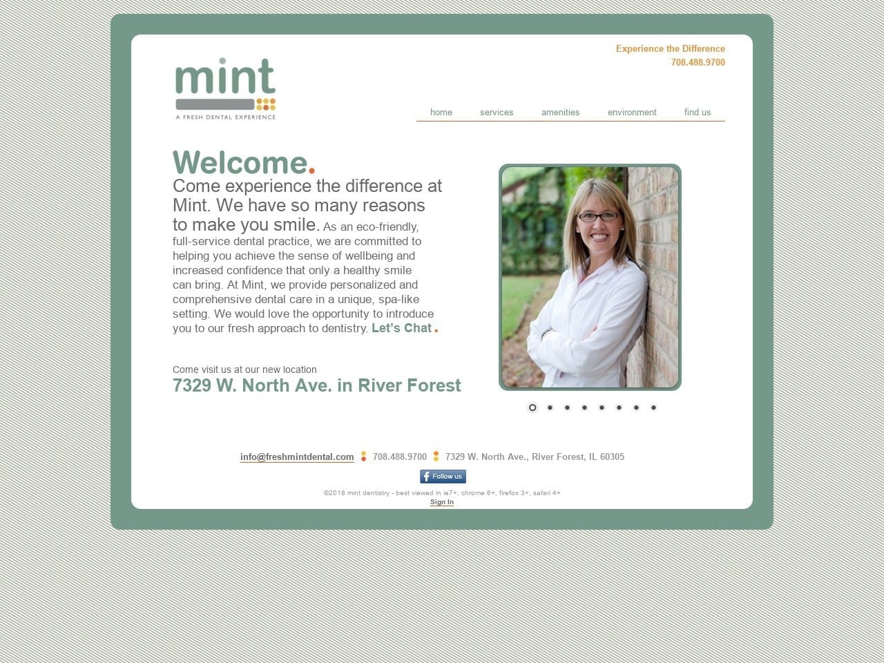 Mint Dental Website Screenshot from freshmintdental.com