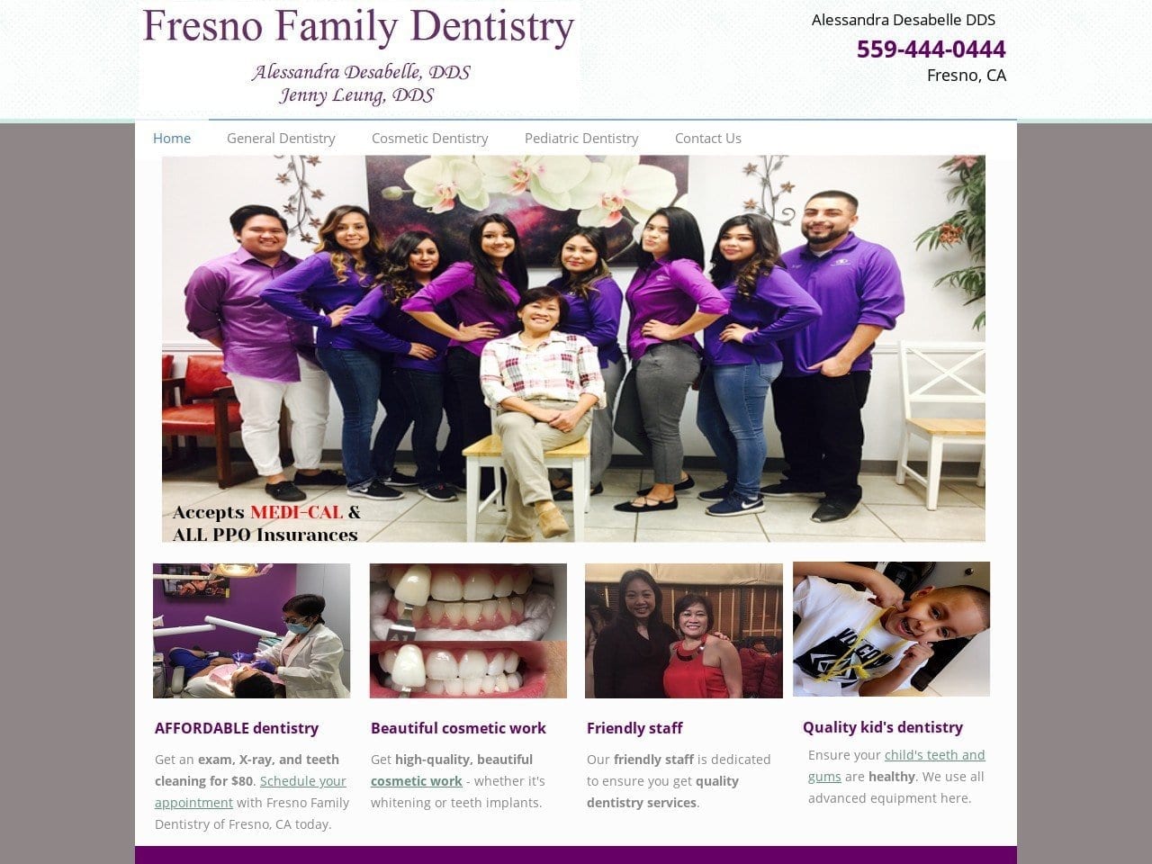 Fresno Family Dentistry Website Screenshot from fresnofamilydentistry.com