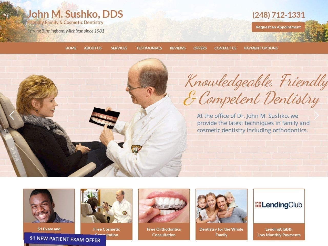 Friendlybirmingham Dentist Website Screenshot from friendlybirminghamdentist.com